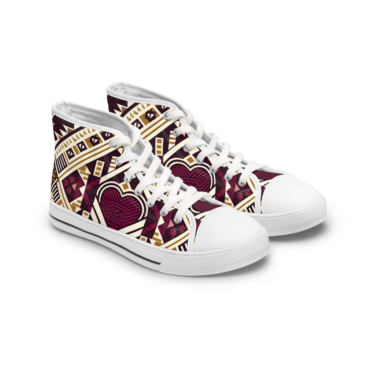 "AfroStride Kente Kicks" - Womn's High top Sneakers