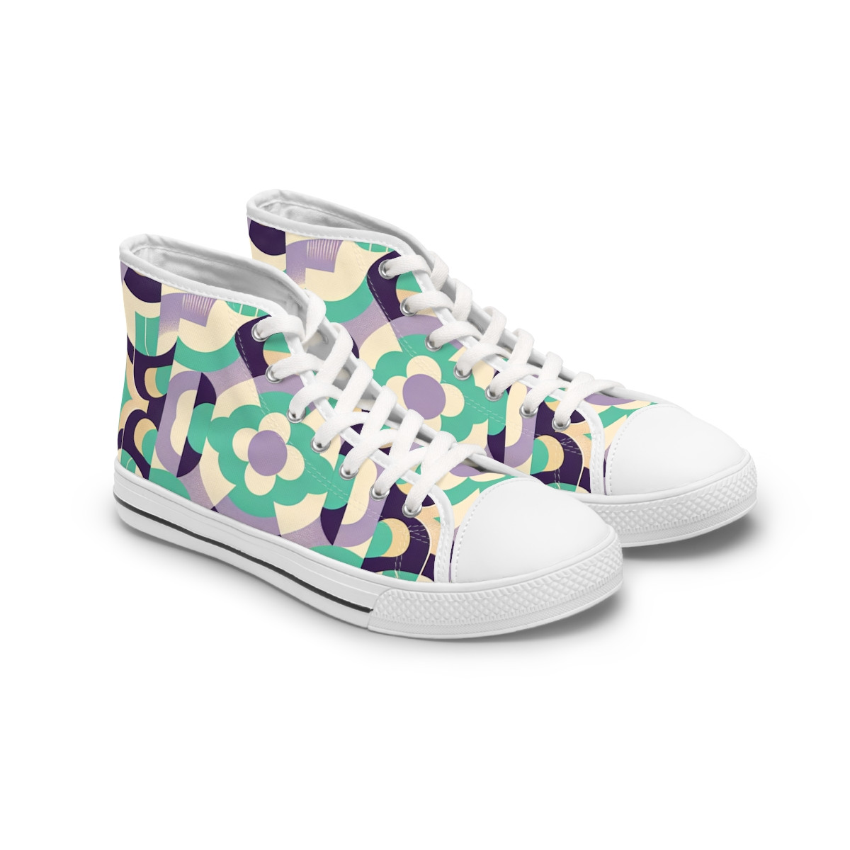 "AfroDazzle Kente Kicks" - Womn's High top Sneakers