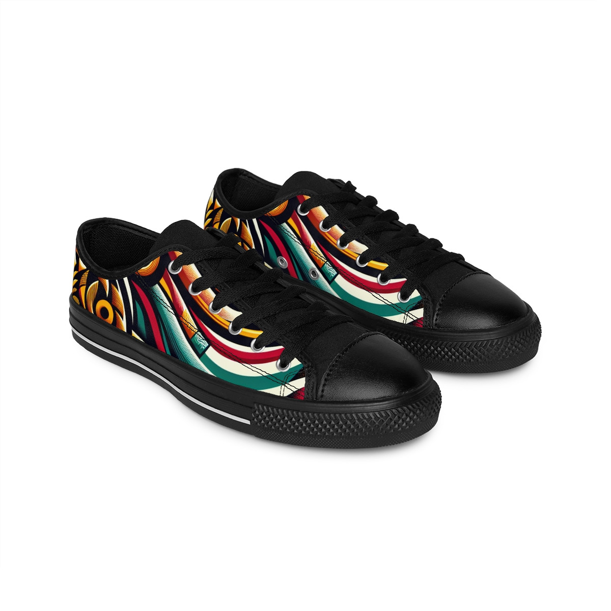 "Kente Kaleidoscope Kicks" - Men's Sneakers