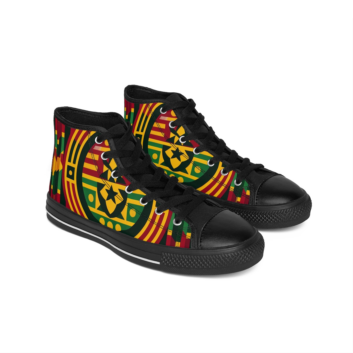 "Heritage Stride Kente Kicks" - Men's Classic Sneakers