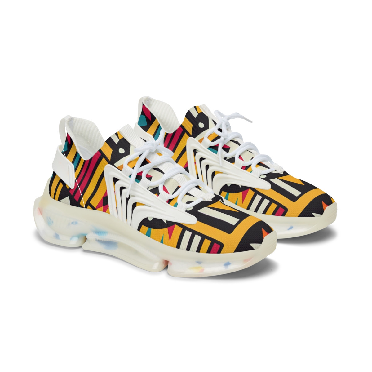"KenteKicks: AfroFusion Steps" - Women's Mesh Sneaker
