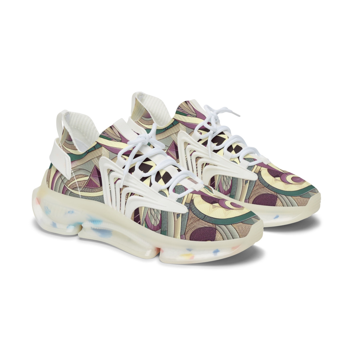 "AfroStride Kente Kicks" - Women's Mesh Sneaker