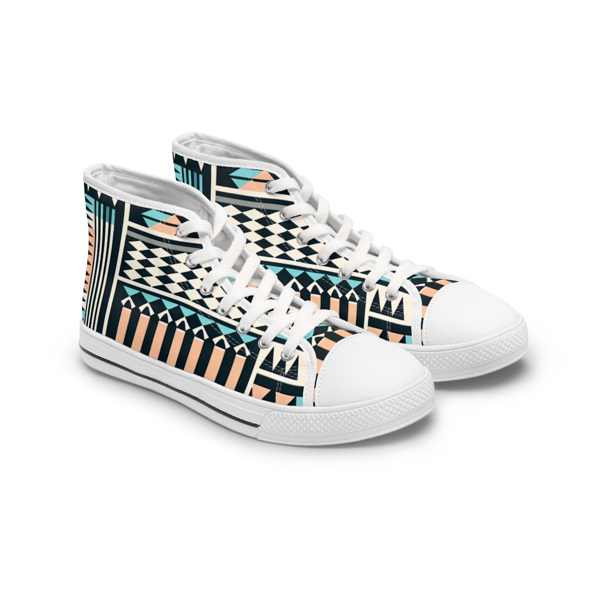"AfroDynasty Kente Kicks" - Womn's High top Sneakers