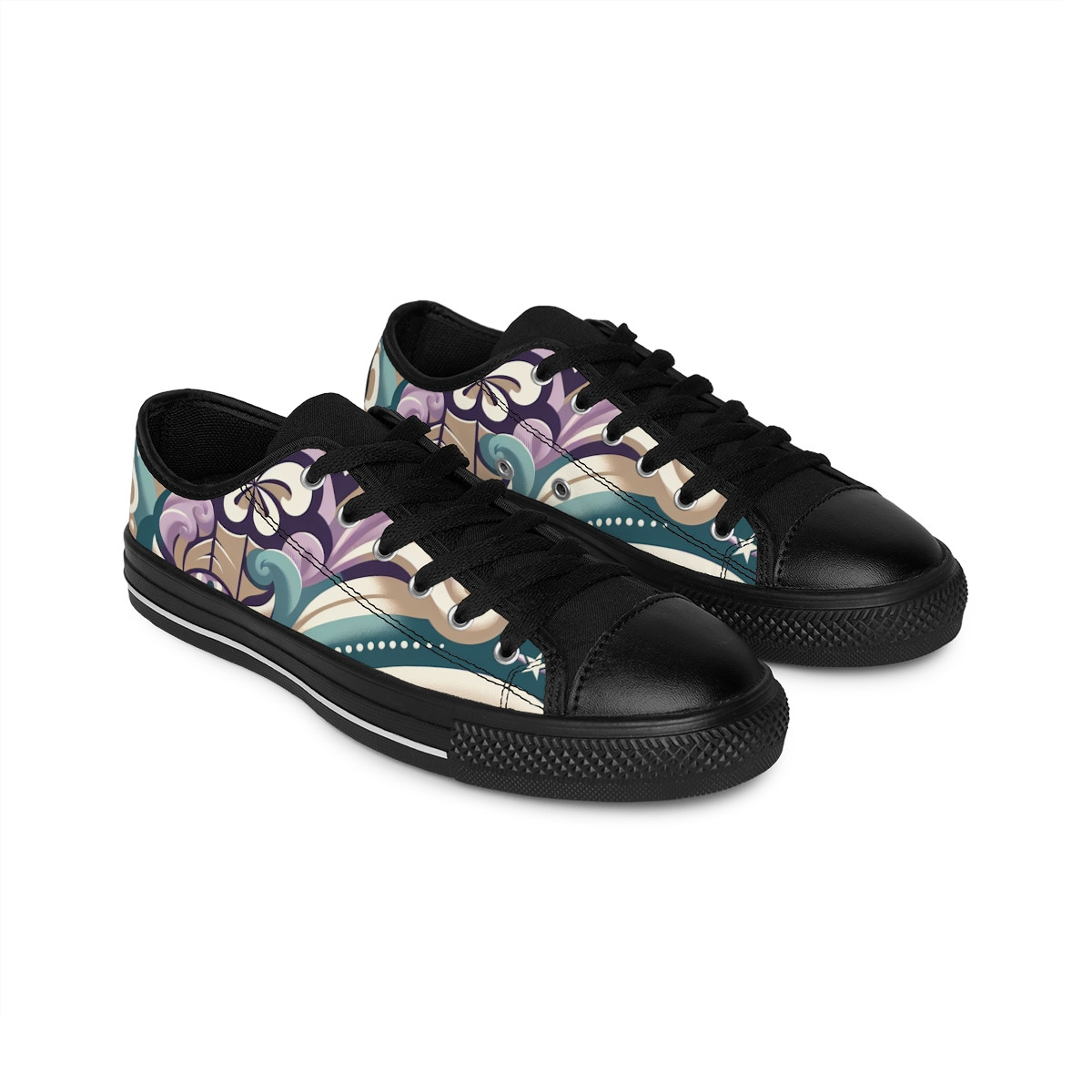 "Heritage Stride: Kente Kaleidoscope Sneakers" - Women's Sneakers
