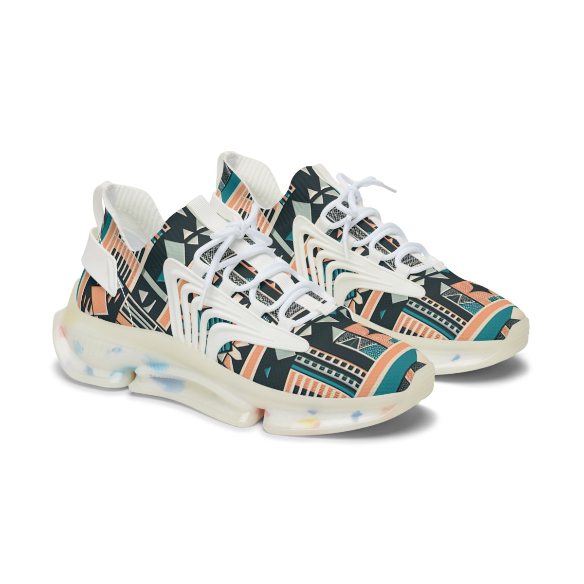 "AfroStride Kente Kicks" - Women's Mesh Sneaker