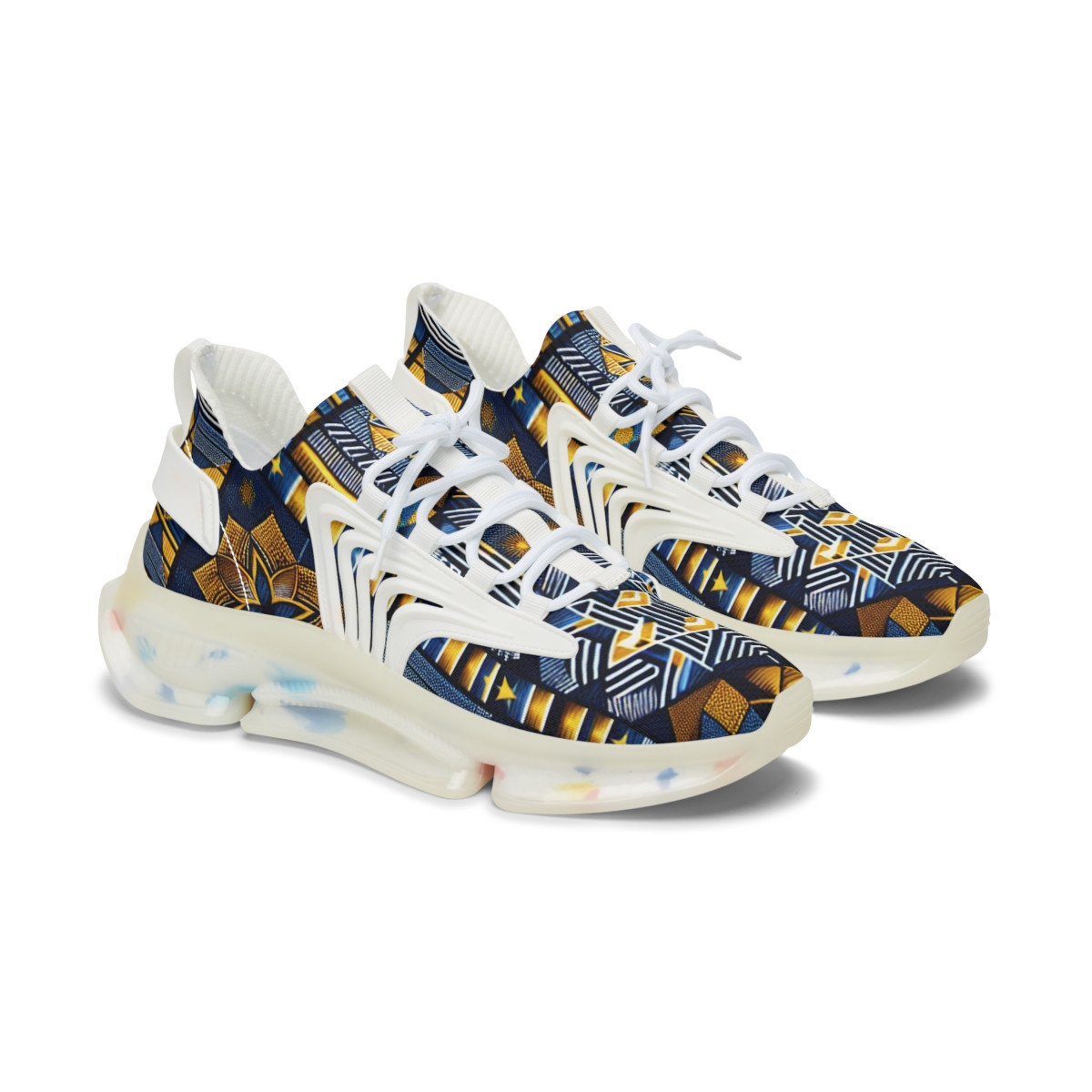 "AfroStride Kente Kicks" - Women's Mesh Sneaker
