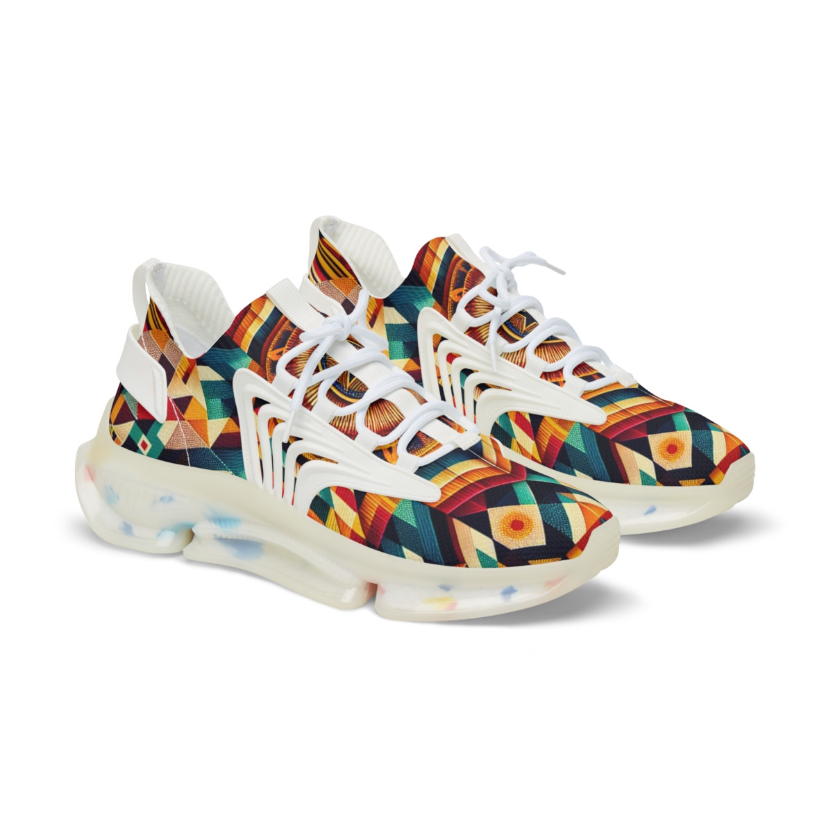 "AfroStride Kente Essence Sneakers" - Men's Mesh Sneaker