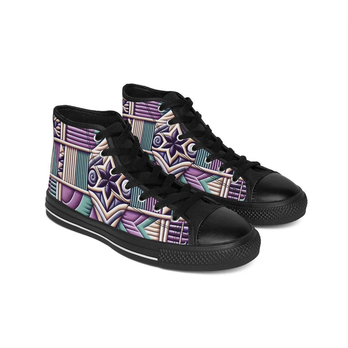 "Heritage Stride: Kente Creation Sneakers" - Women's Classic Sneakers