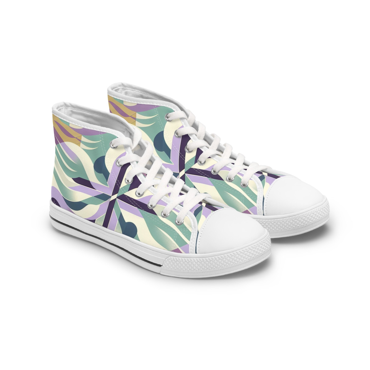 "AfroFusion Kente Kicks" - Womn's High top Sneakers