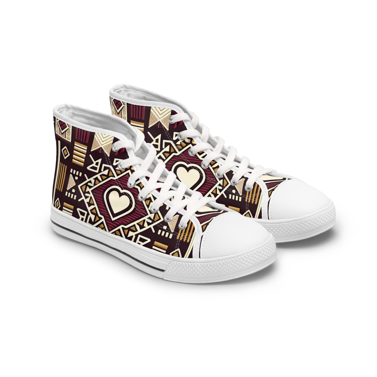 "AfroFusion Kente Kicks" - Womn's High top Sneakers