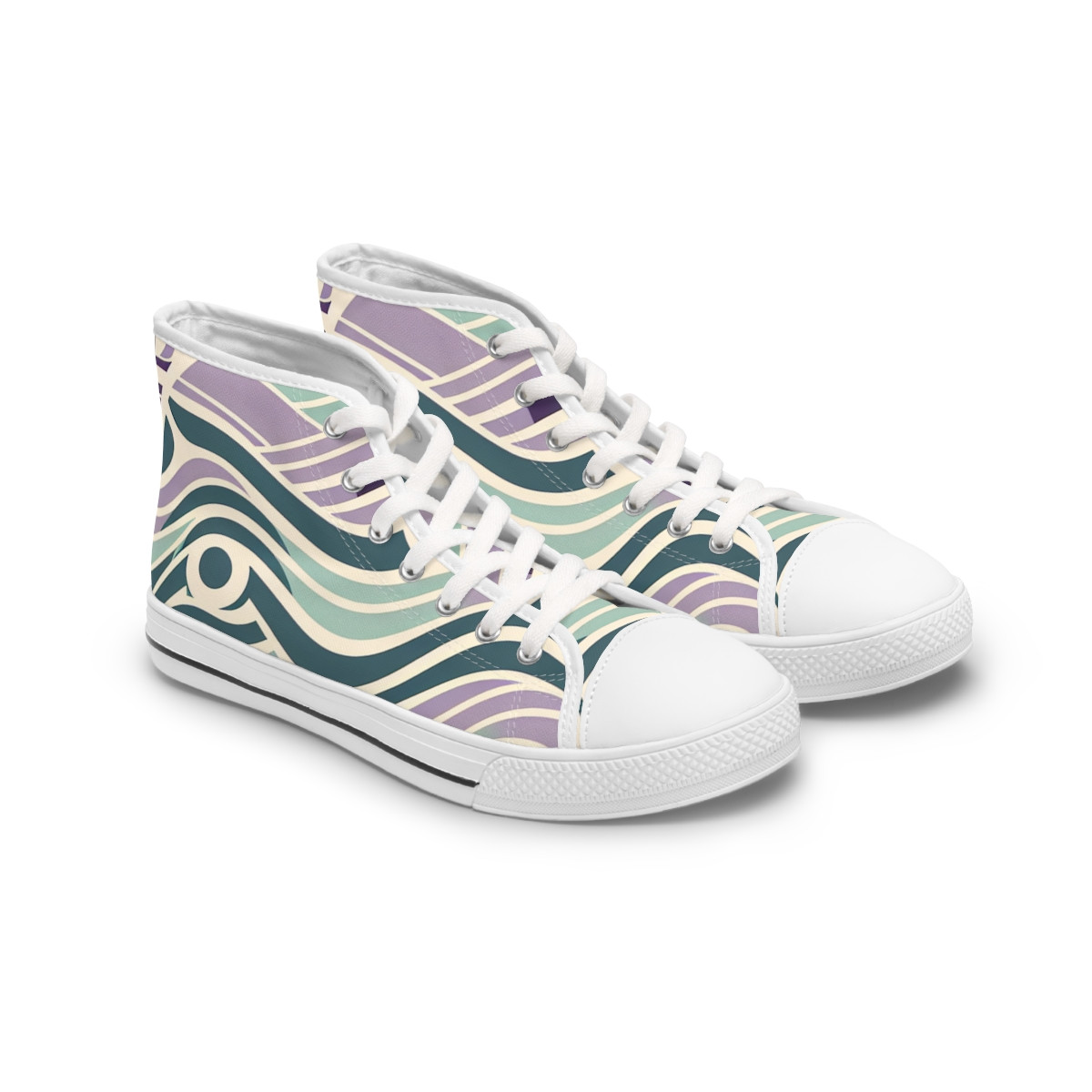 "Heritage Stride: Kente Essence Sneakers" - Womn's High top Sneakers
