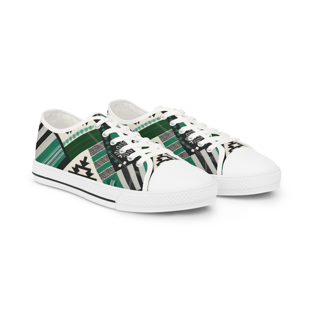 "Heritage Stride: Kente Kaleidoscope Sneakers" - Men's Lowtop Sneakers