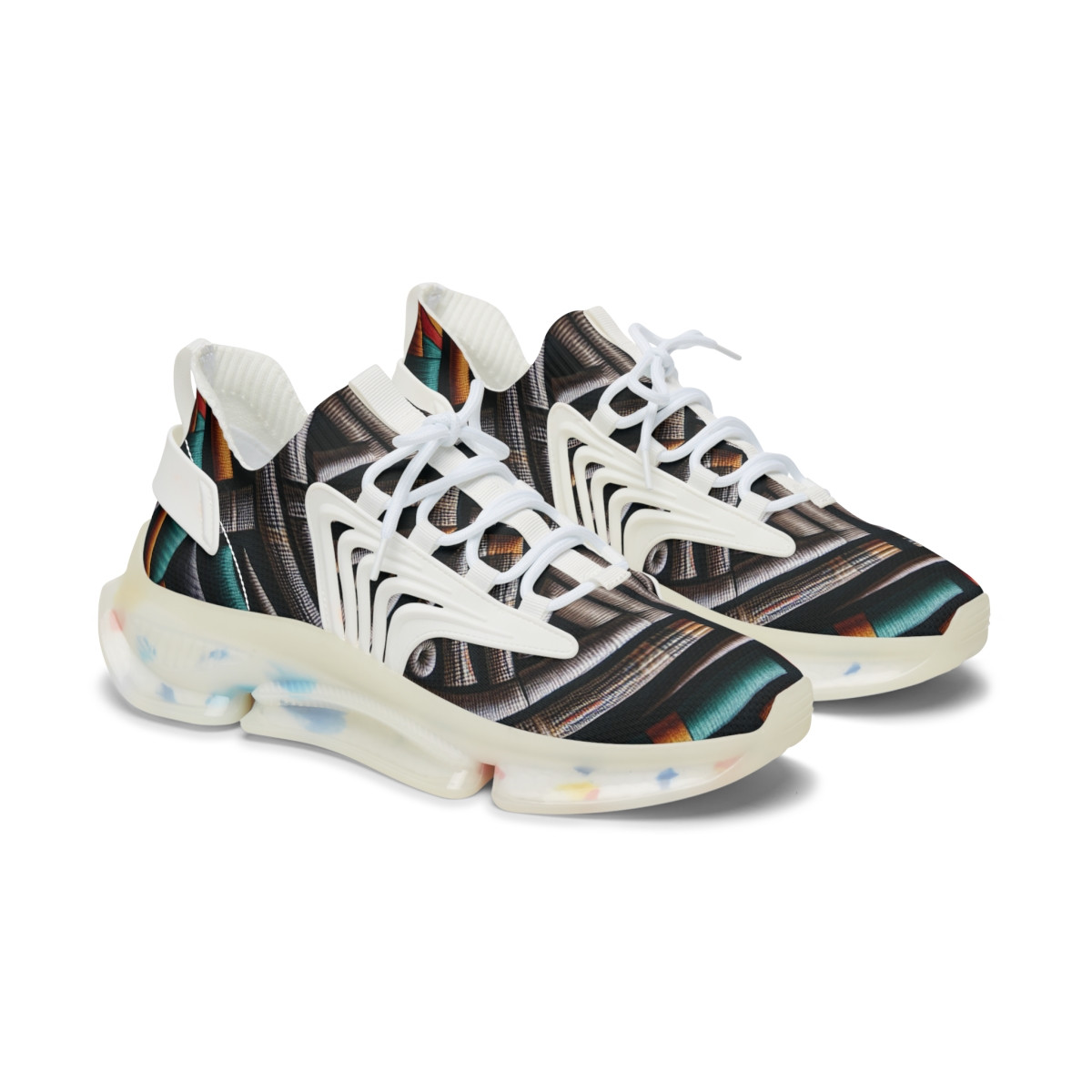 "AfroStride Kente Kicks" - Women's Mesh Sneaker