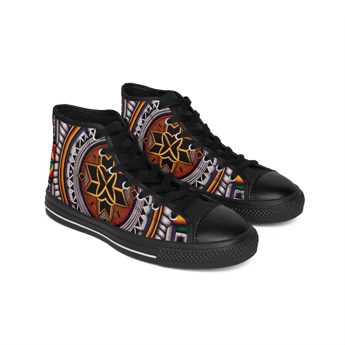 "Kente Kicks: Afro-Elite Edition" - Women's Classic Sneakers