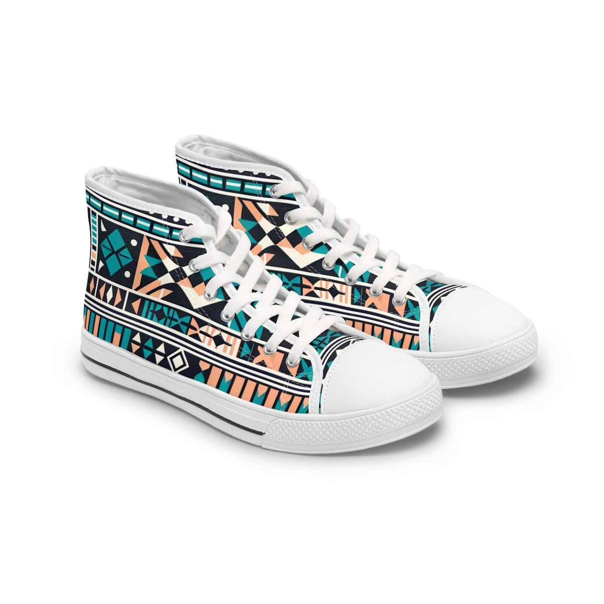 "AfroVibe Kente Kicks" - Womn's High top Sneakers
