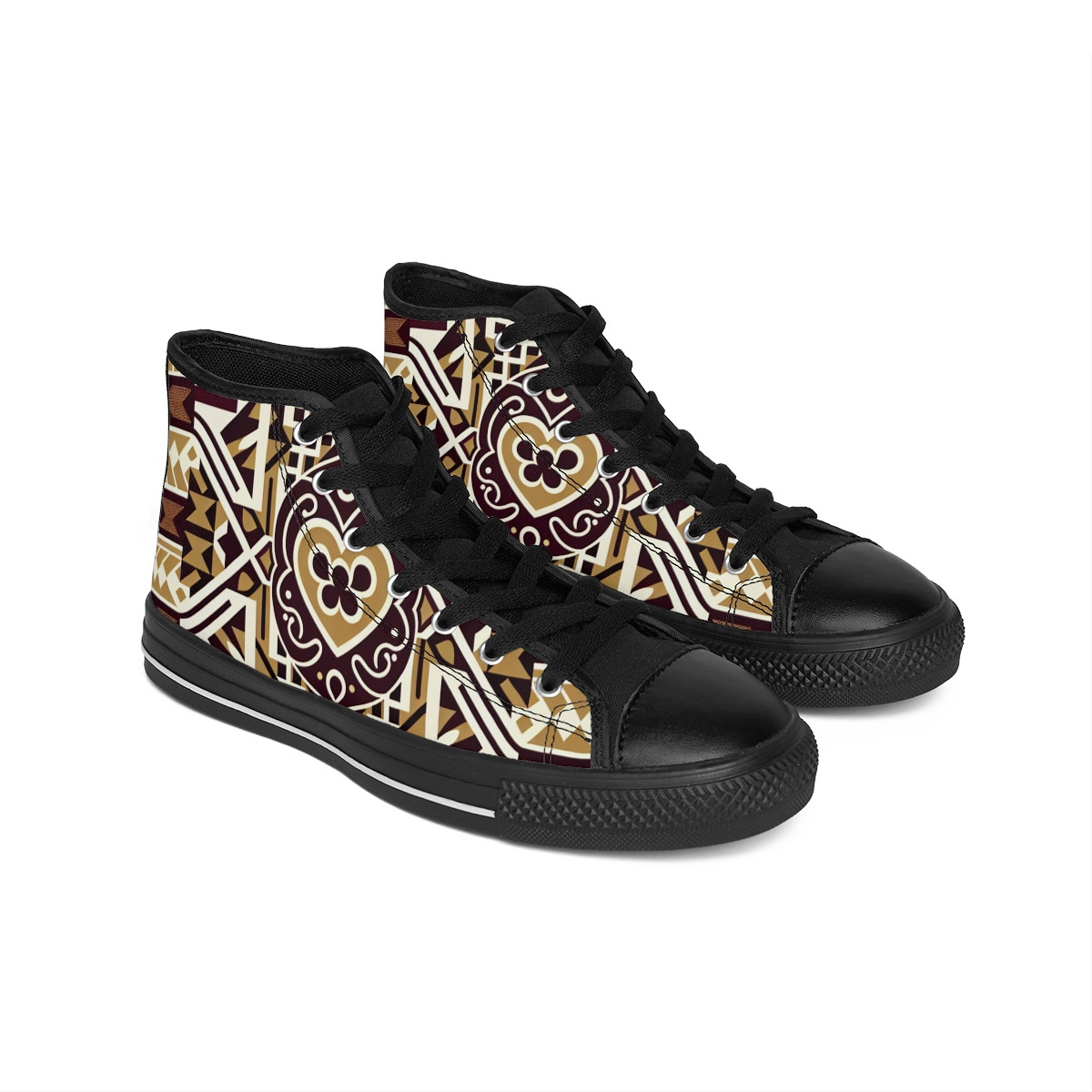 "HeritageStride: AfroSync Kente Sneakers" - Women's Classic Sneakers