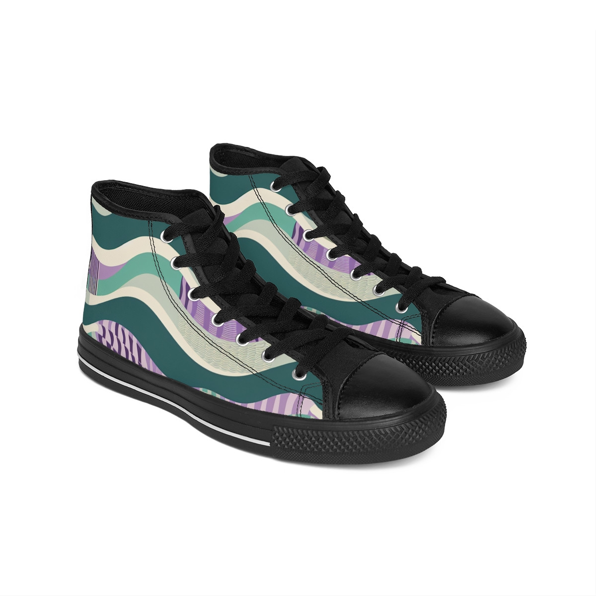 "Kente Kaleidoscope Kicks" - Women's Classic Sneakers