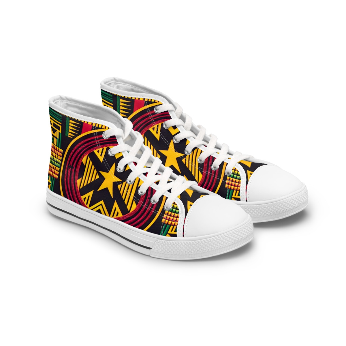 "AfroKicks: Kente Carnival Edition" - Womn's High top Sneakers