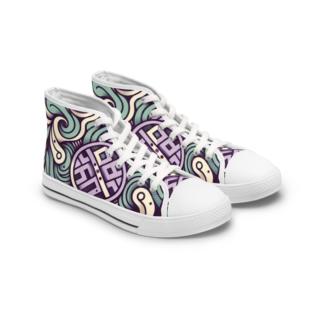 "AfroVibes Kente Kicks" - Womn's High top Sneakers