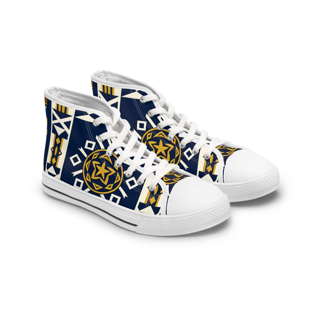 "AfroThreads Kente Kicks" - Womn's High top Sneakers