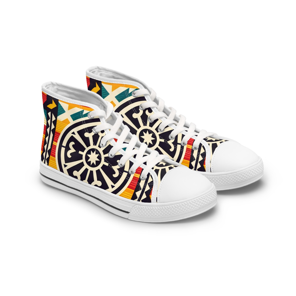 "AfroDynasty Kente Kicks" - Womn's High top Sneakers