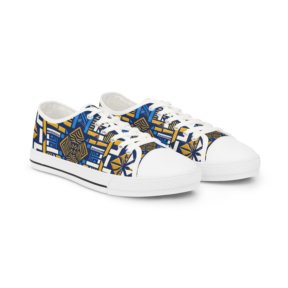 "AfroGlam Kente Kicks" - Men's Lowtop Sneakers