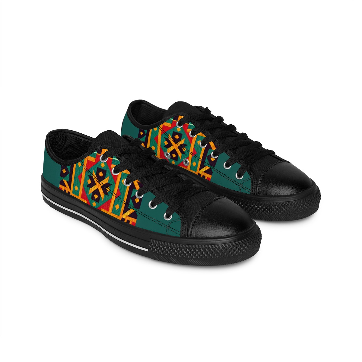 "AfroFusion Steps: Kente Kaleidoscope Kicks" - Men's Sneakers