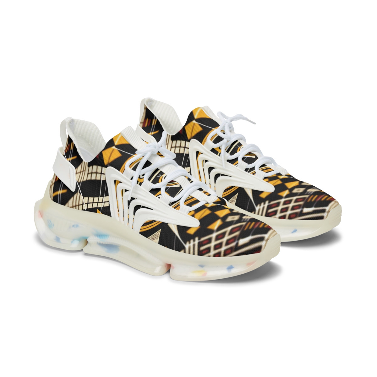"AfroVibe Kente Kicks" - Women's Mesh Sneaker