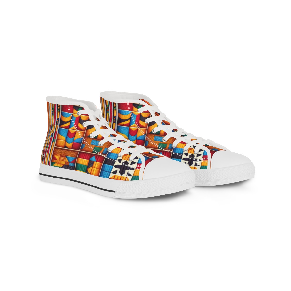 "AfroFusion Kente Kicks" - Men's High top Sneakers