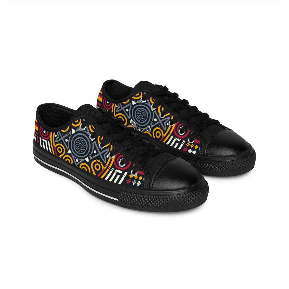 "Kente Kaleidoscope Kicks" - Women's Sneakers