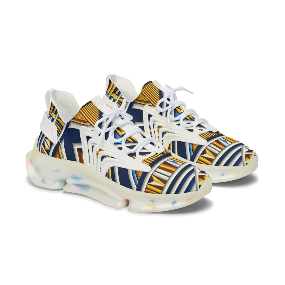 "AfroFusion Kente Kicks" - Women's Mesh Sneaker