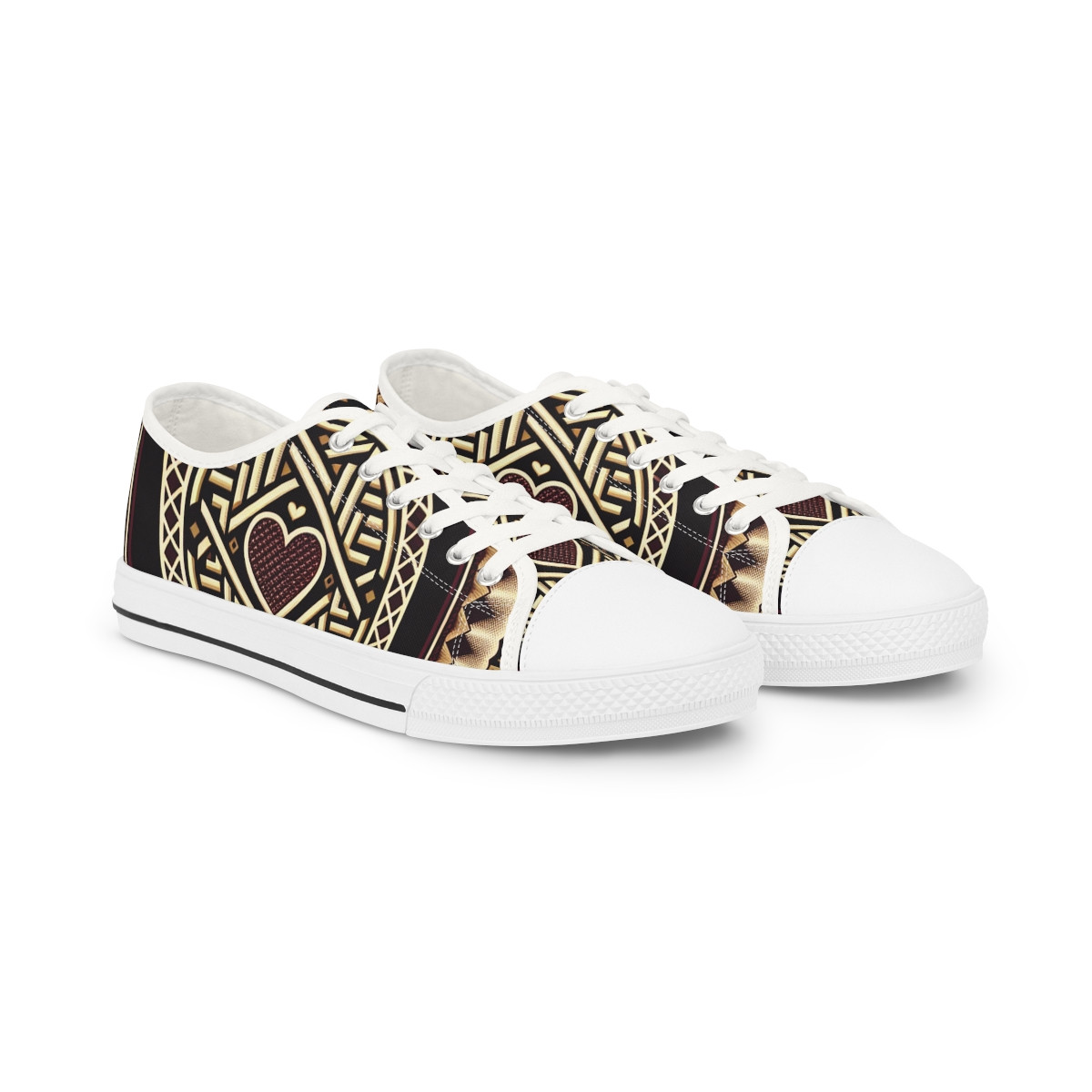 "Heritage Stride: Kente Kaleidoscope Sneakers" - Men's Lowtop Sneakers