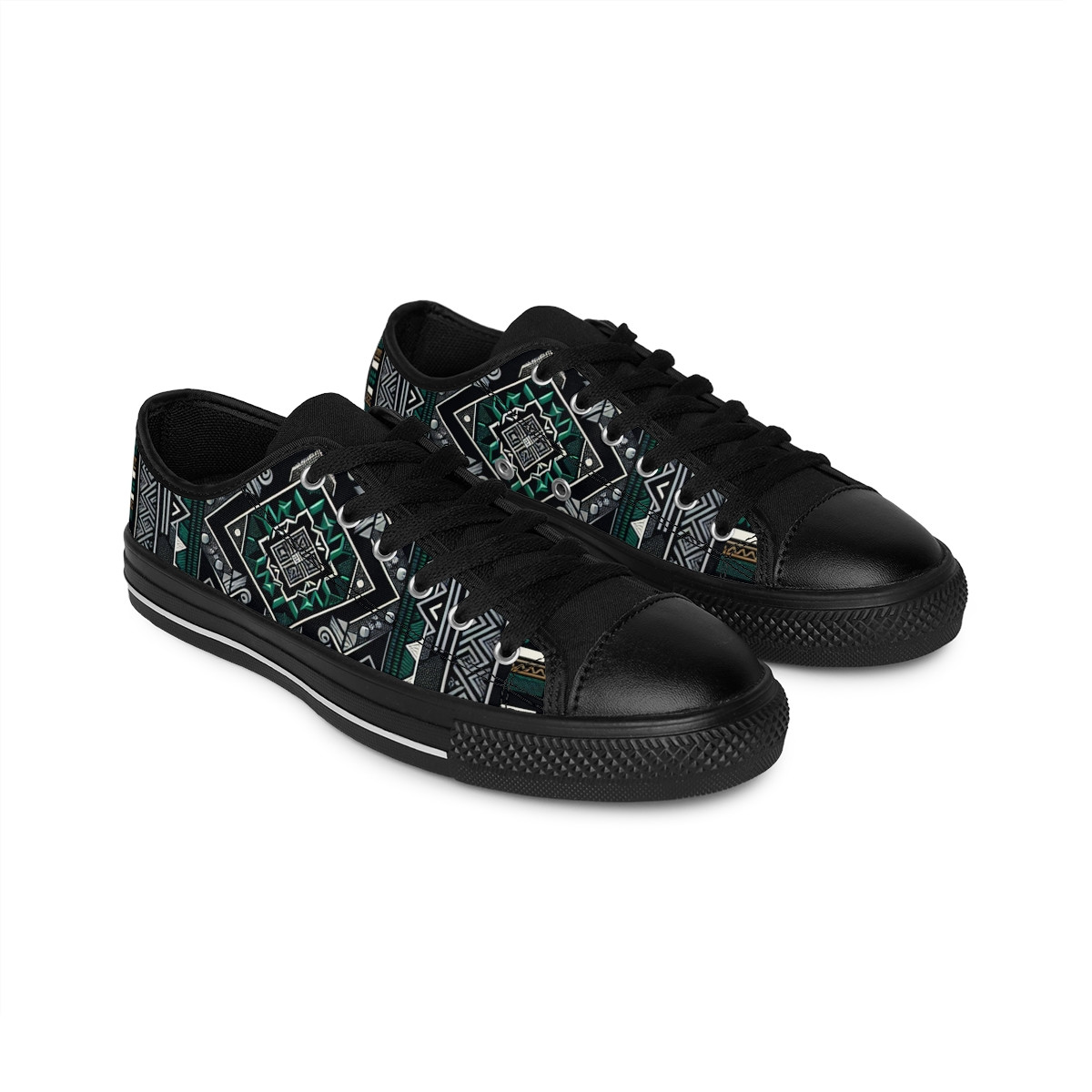"Heritage Stride: Kente Fusion Sneakers" - Women's Sneakers