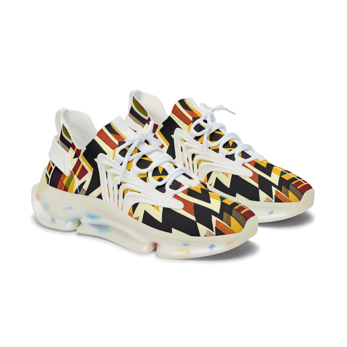 "AfroStride Kente Kicks" - Women's Mesh Sneaker