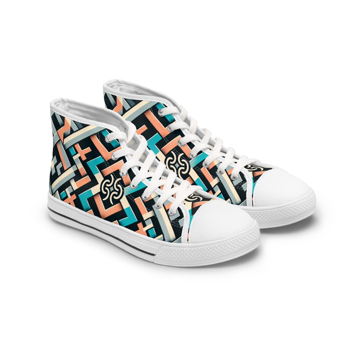 "AfroPulse Kente Kicks" - Womn's High top Sneakers