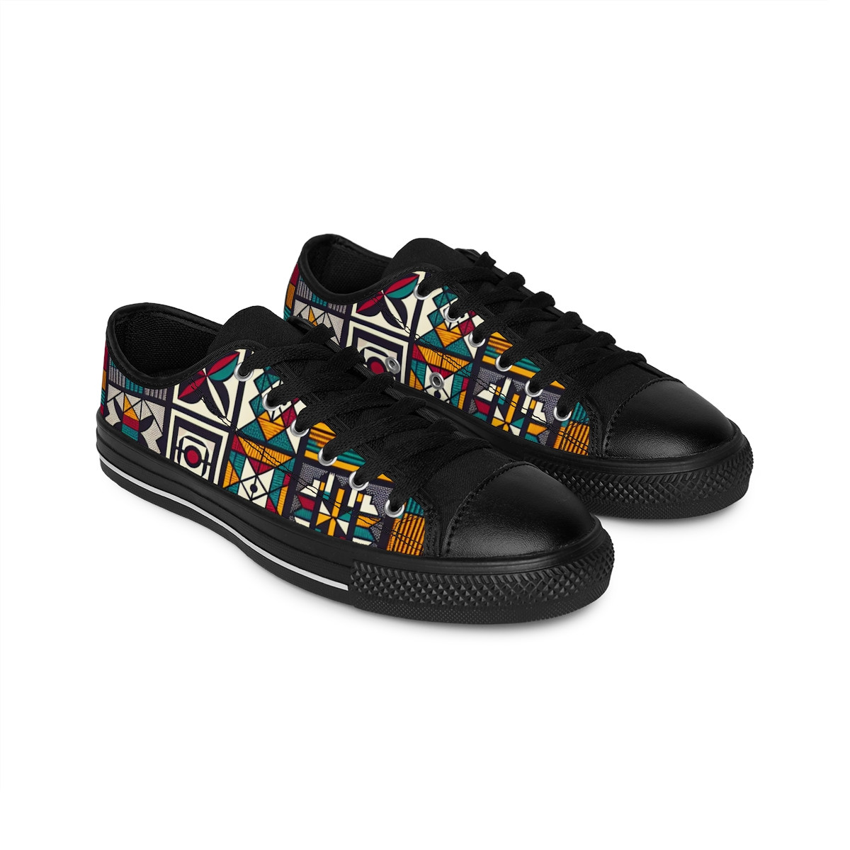 "AfroEclipse Kente Kicks" - Women's Sneakers