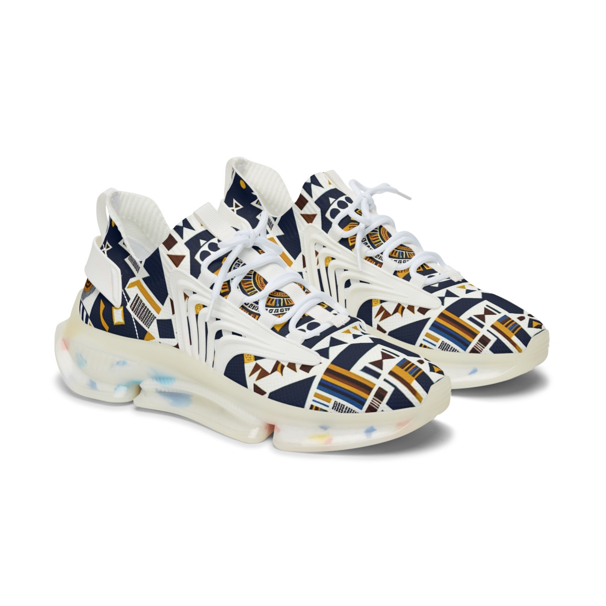 "Heritage Stride Kente Sneakers" - Women's Mesh Sneaker