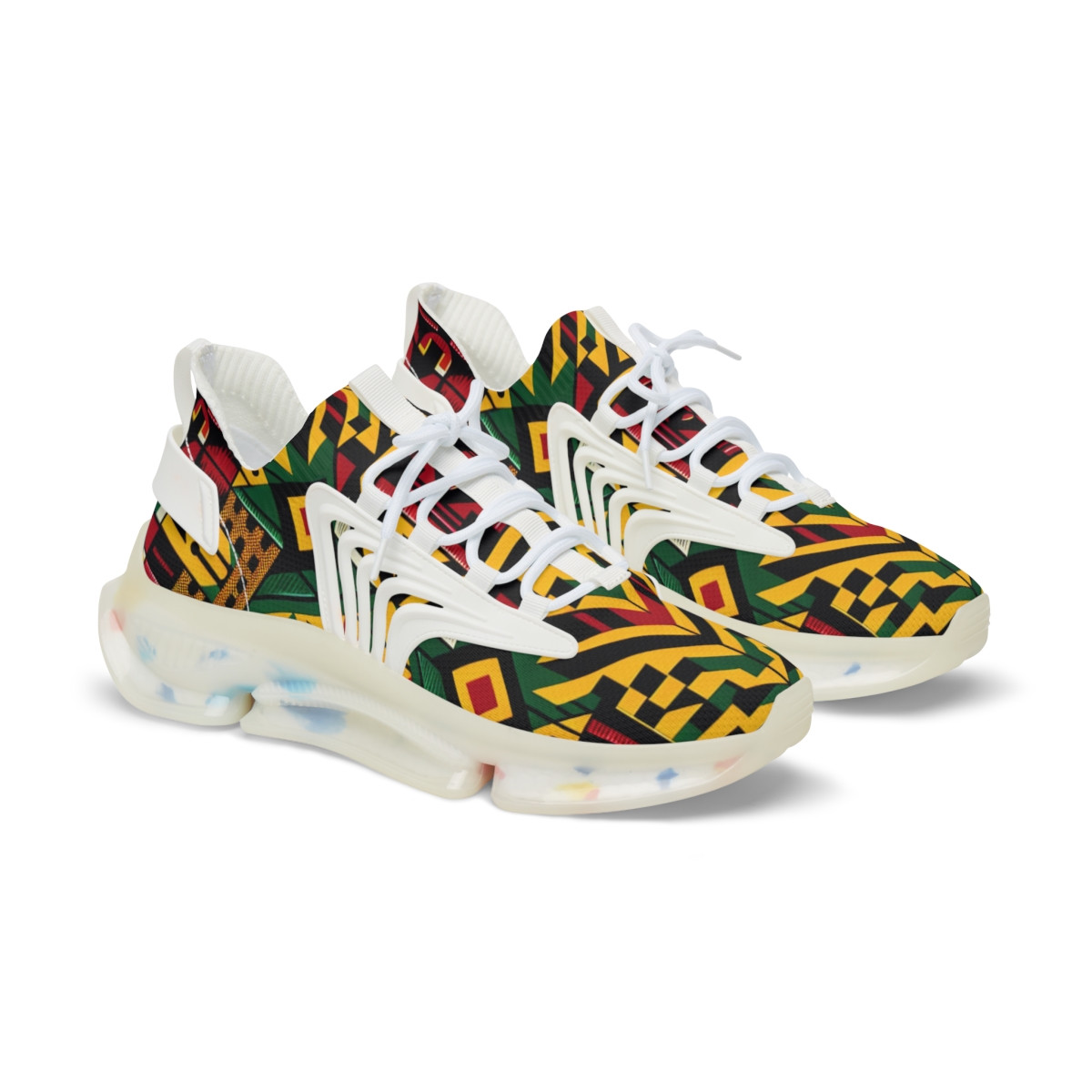 "AfroStride: Kente Kaleidoscope Sneakers" - Men's Mesh Sneaker