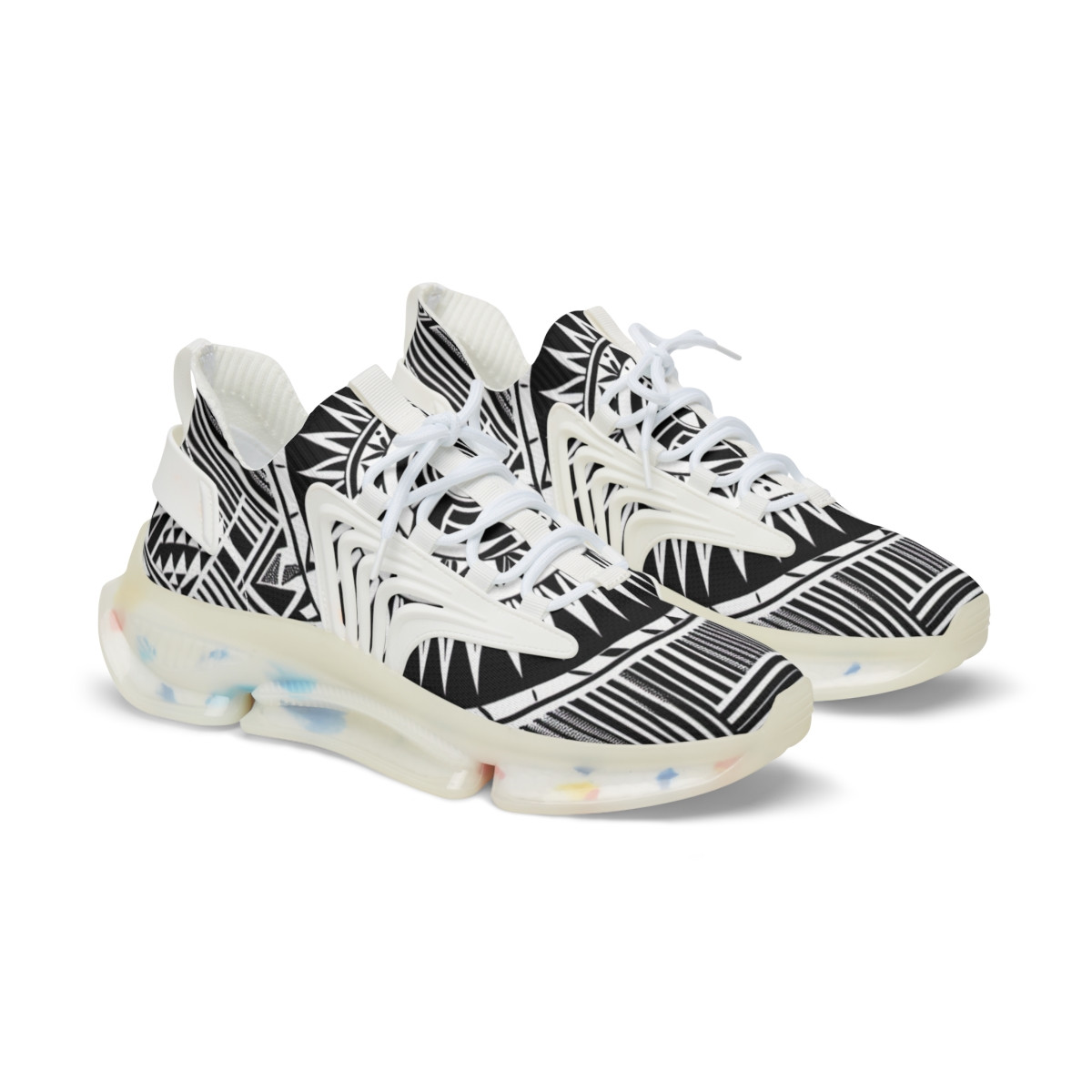 "AfroGlide: Kente Kaleidoscope Sneakers" - Men's Mesh Sneaker