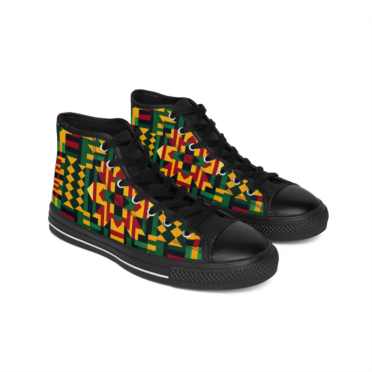 "AfroFusion Kente Kicks" - Women's Classic Sneakers
