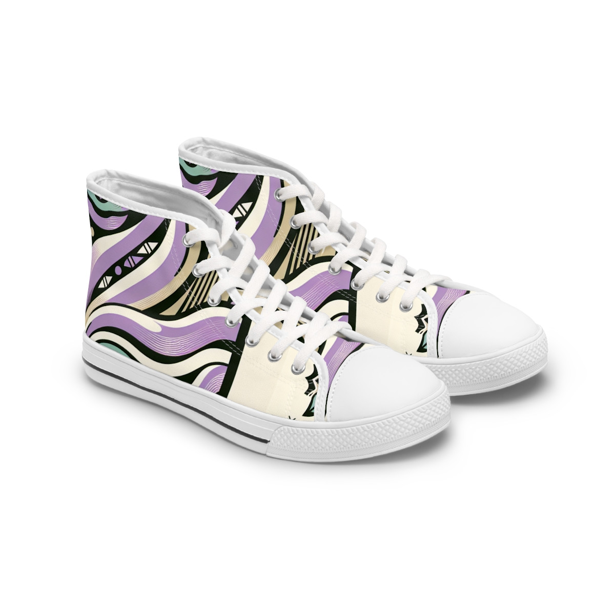 "KenteStride Kaleidoscope Sneakers" - Womn's High top Sneakers
