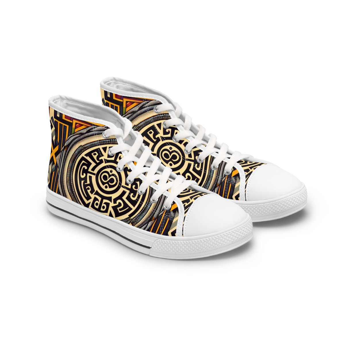 "KenteKicks: AfroFusion Sneakers" - Womn's High top Sneakers