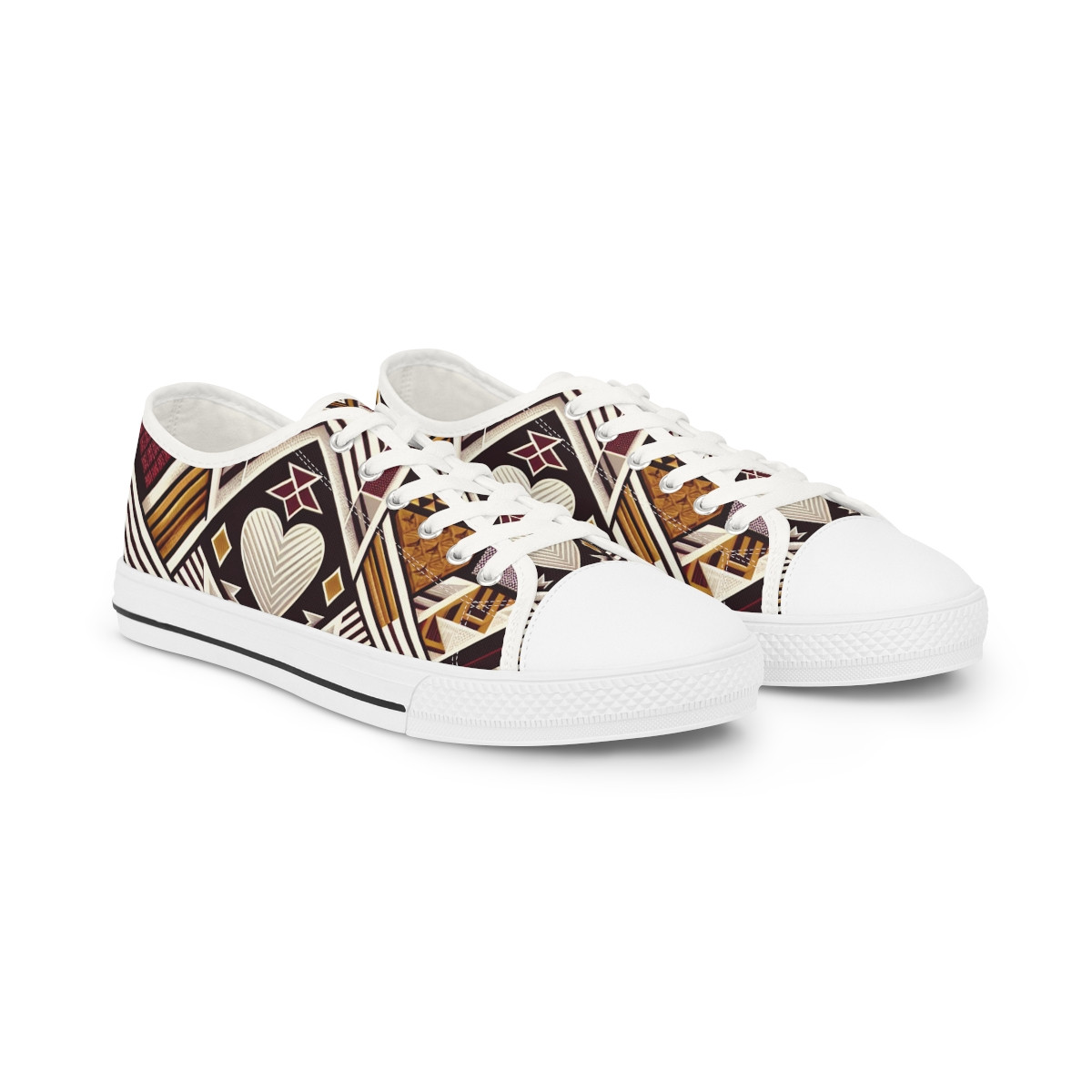 "Heritage Stride: Kente Kaleidoscope Sneakers" - Men's Lowtop Sneakers
