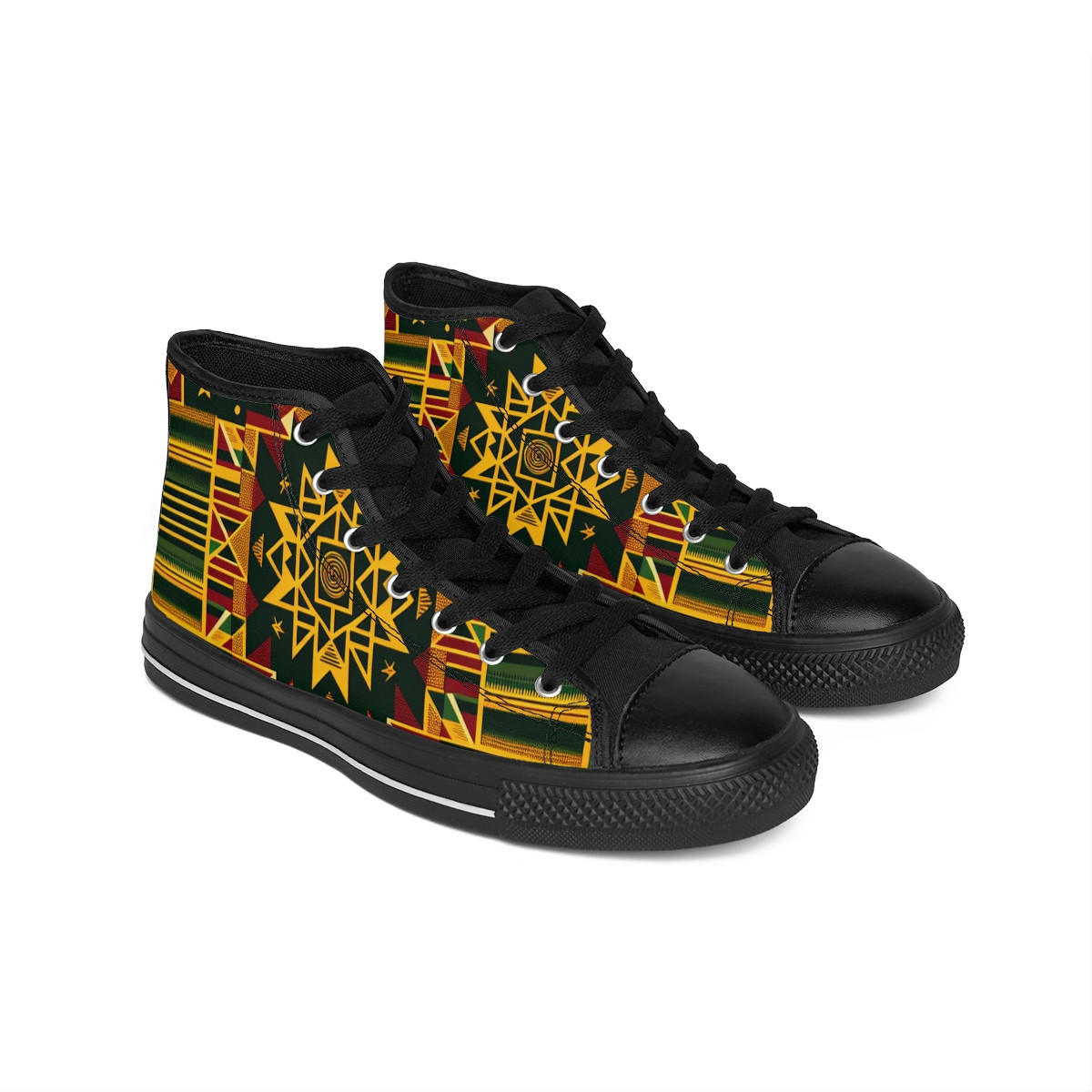 "Heritage Stride Kente Kicks" - Men's Classic Sneakers
