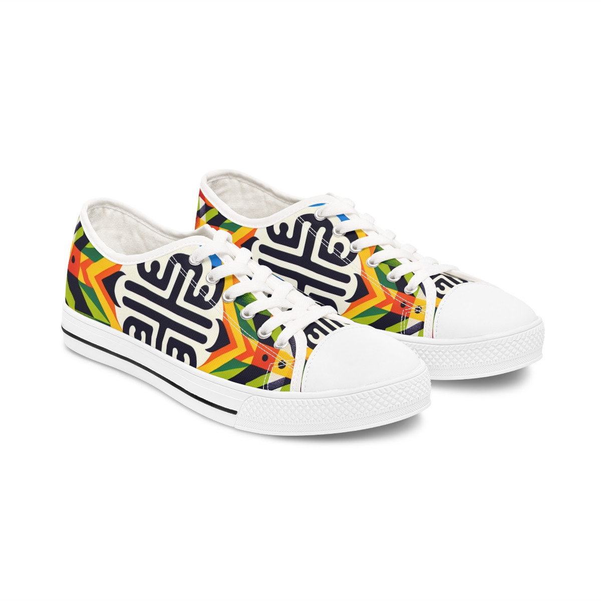 "HeritageStride Kente Kicks" - Women's Lowtop Sneakers