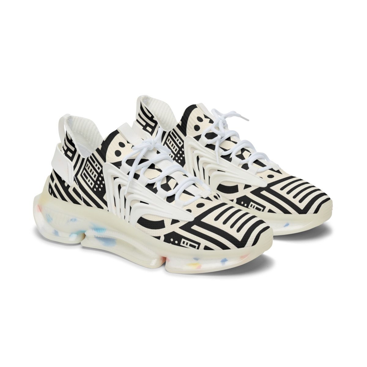 "AfroFusion Kente Kicks" - Women's Mesh Sneaker