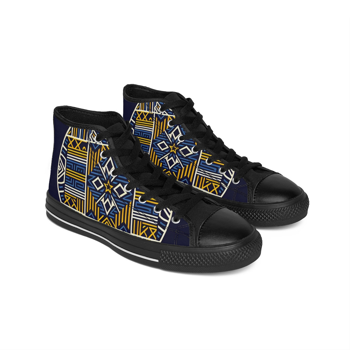 "AfroEclipse Kente Kicks" - Women's Classic Sneakers