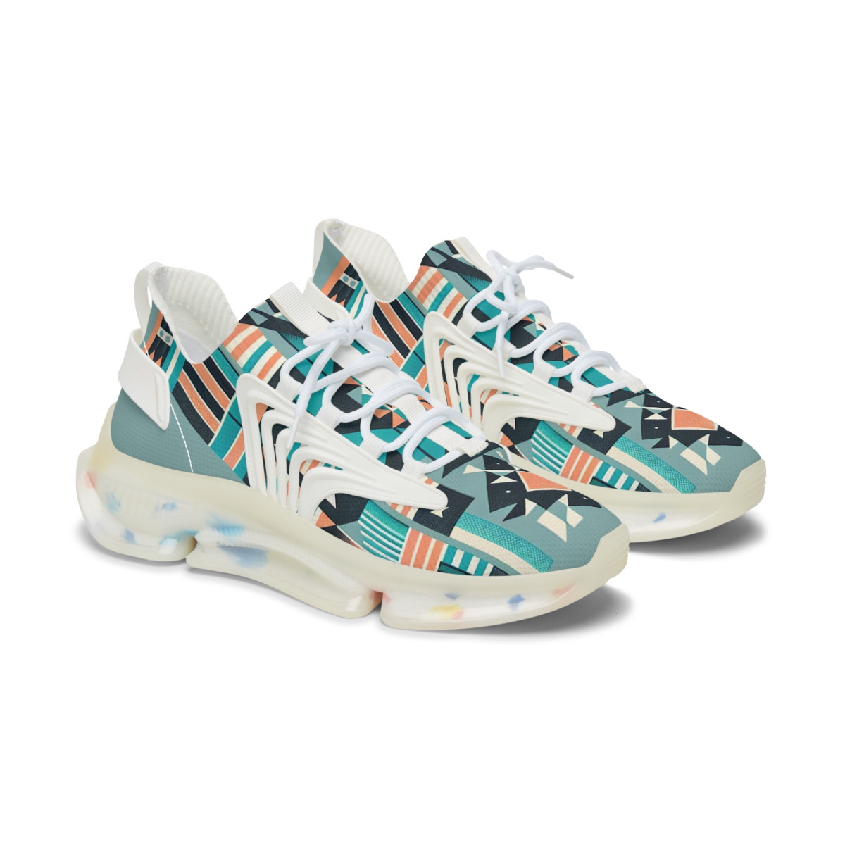 "AfroSync Kente Kicks" - Women's Mesh Sneaker
