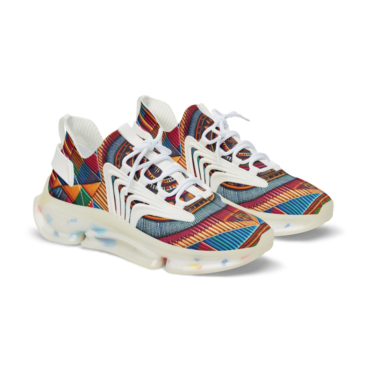 "AfroStride Royale Kente Kicks" - Men's Mesh Sneaker