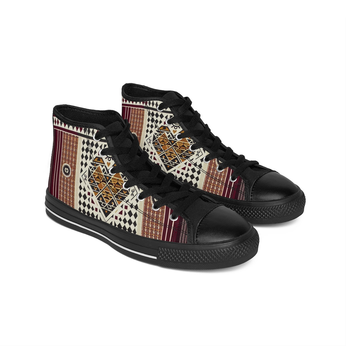 "HeritageStride Kente Kicks" - Women's Classic Sneakers
